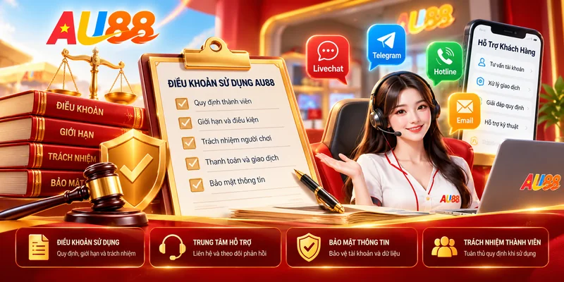 Quy định sử dụng AU88 và hướng dẫn liên hệ hỗ trợ khi phát sinh sự cố